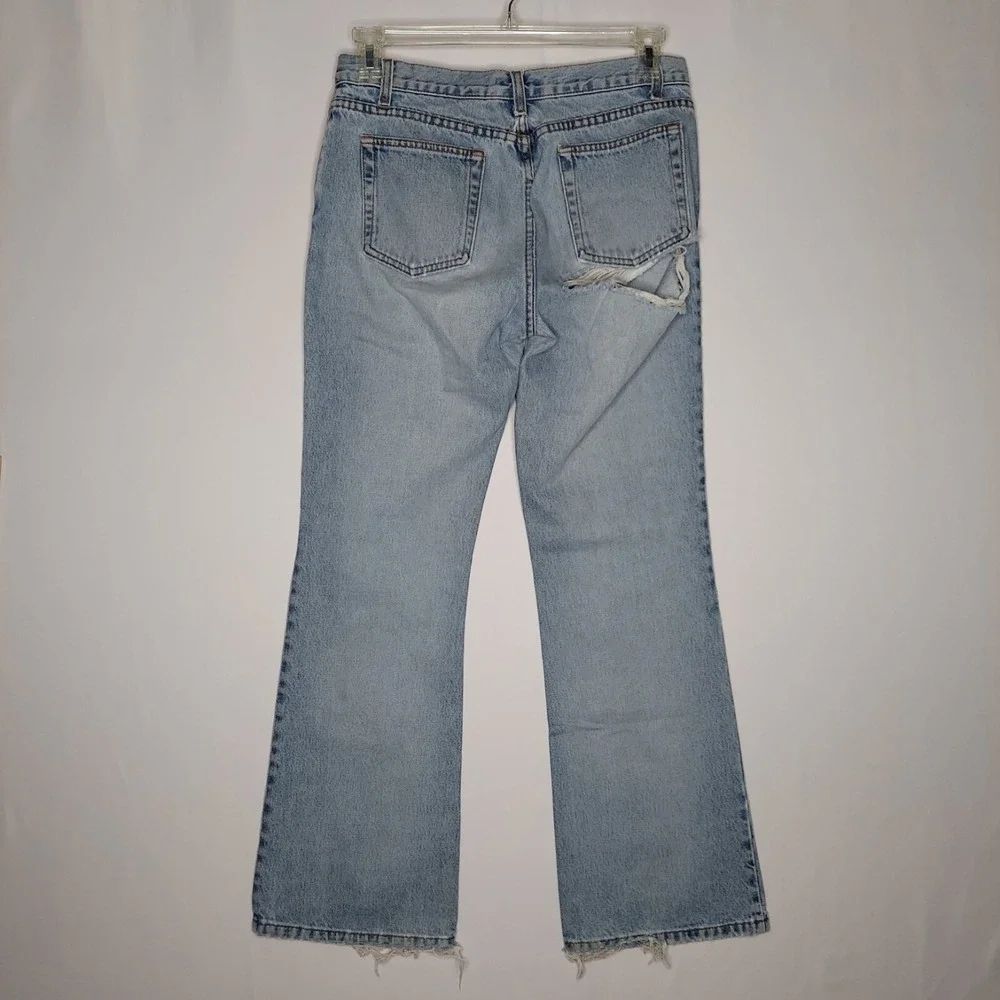 J Crew Y2K‎ Vtg Jeans Women 10 Ripped Hole Straight Baddie Grunge